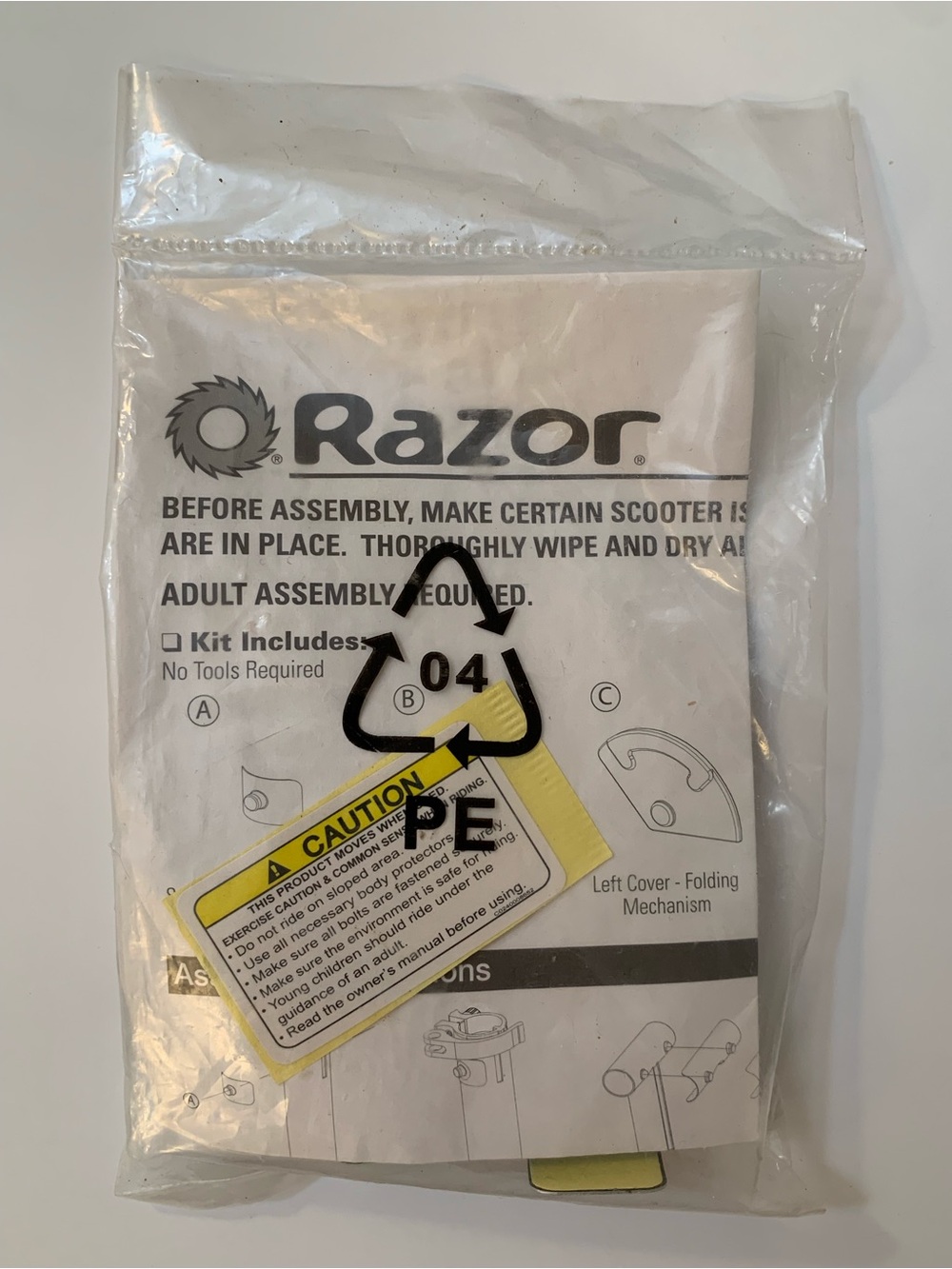 VTG Original Razor Kick Scooter Folding Mechanism Safety Cover Kit Silver NEW